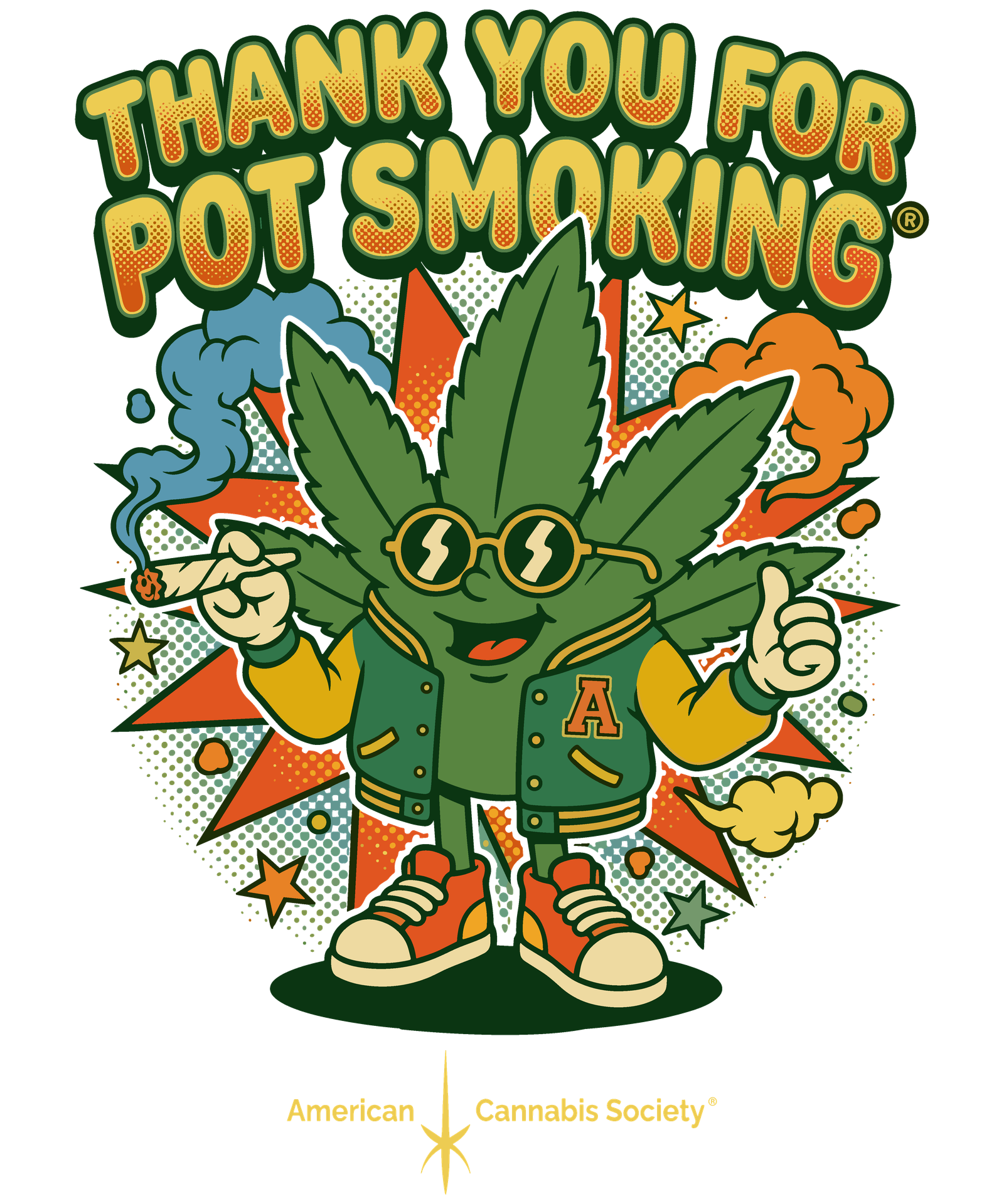 Thank You For Pot Smoking American Cannabis Society mascot - GreenRX™ Monona THC delivery